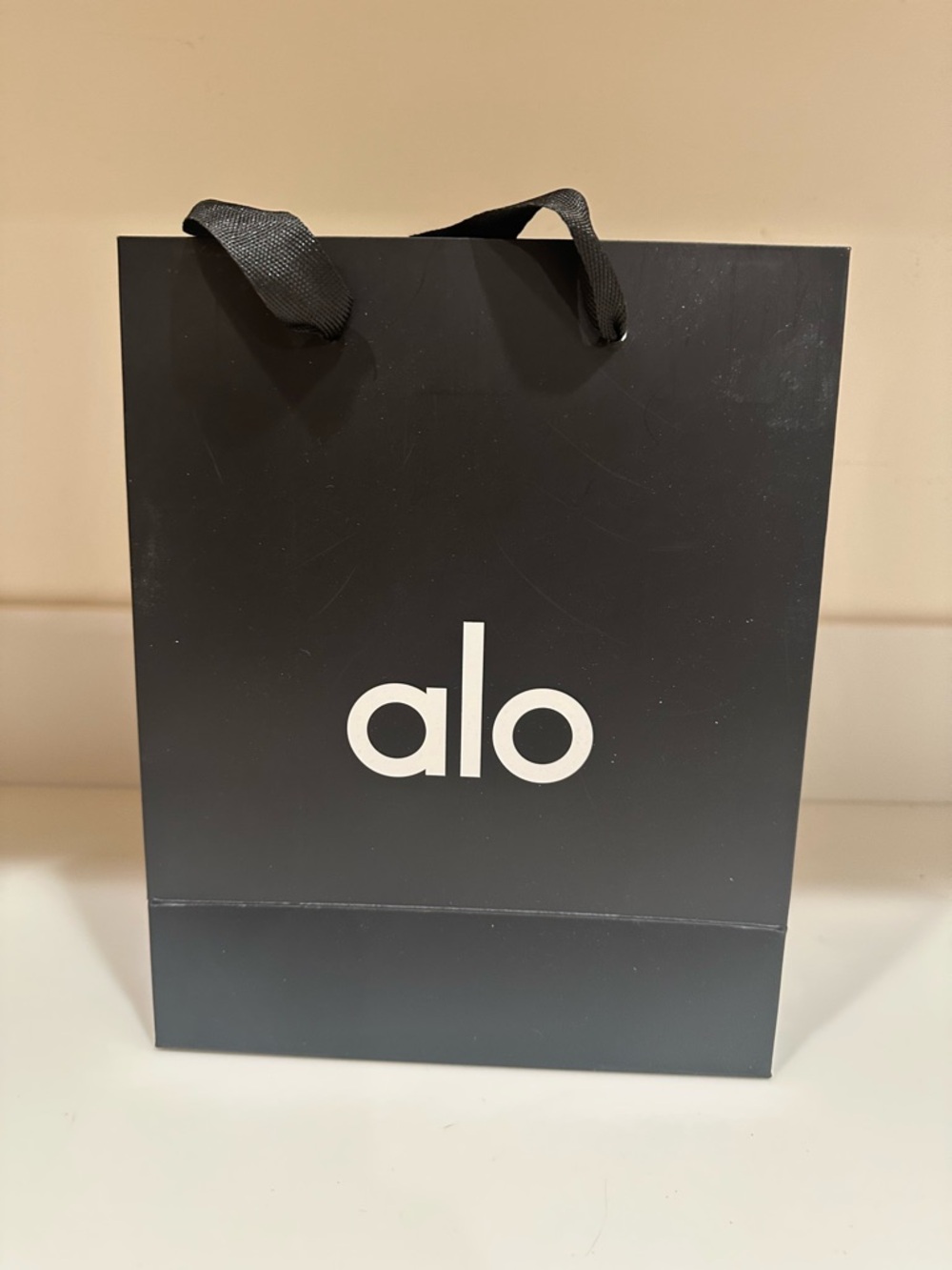 ALO Yoga Black Gift Bag with White Logo 10x8